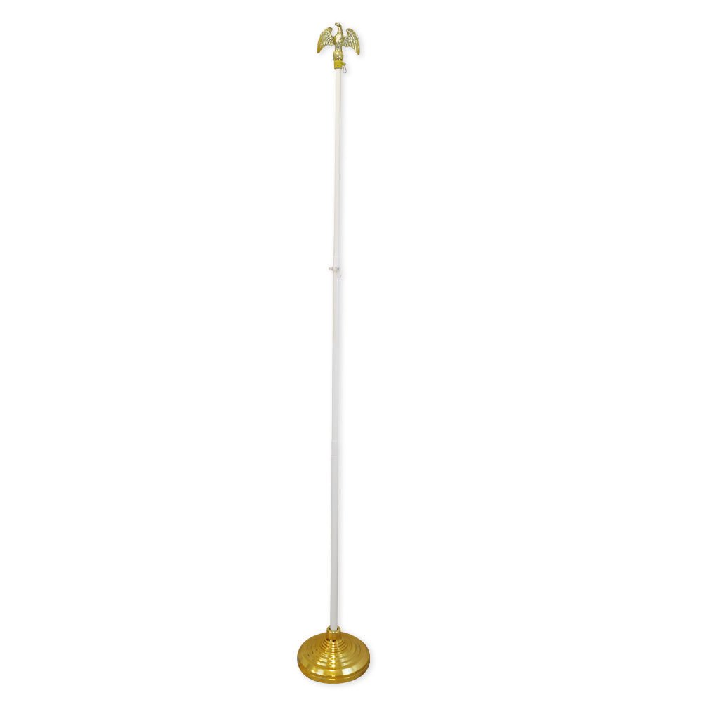 8ft White Aluminum Flag Pole (Eagle Top) - Flags Importer