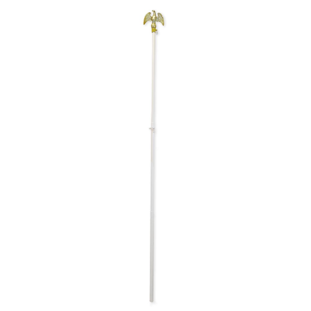 8ft White Aluminum Flag Pole (Eagle Top) - Flags Importer