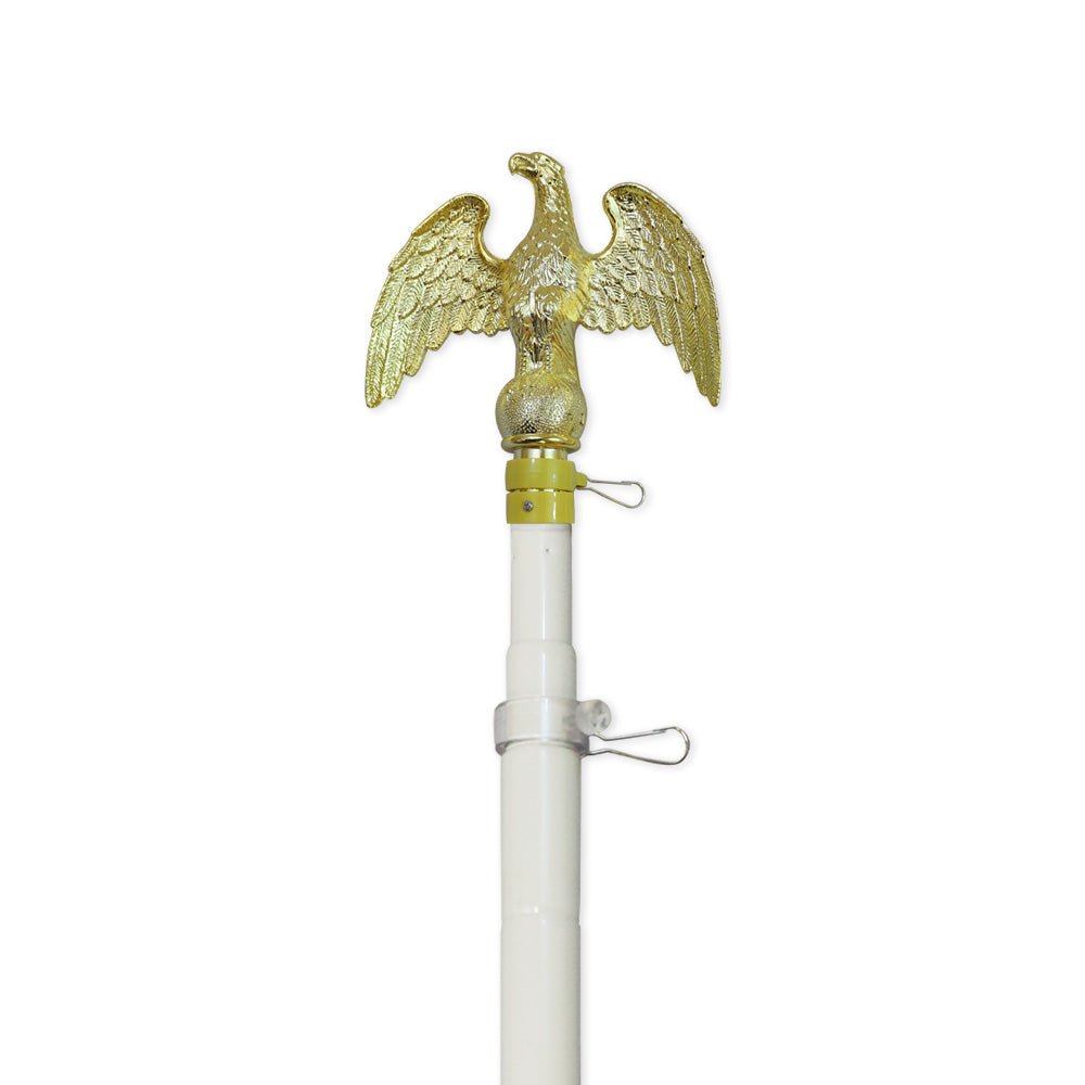 8ft White Aluminum Flag Pole (Eagle Top) - Flags Importer