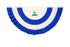 Nicaragua 3x6ft Pleated Bunting Flag