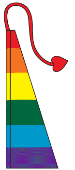 13ft Tall Rainbow Wind Dancer Bali Flag with 5ft Long Tail