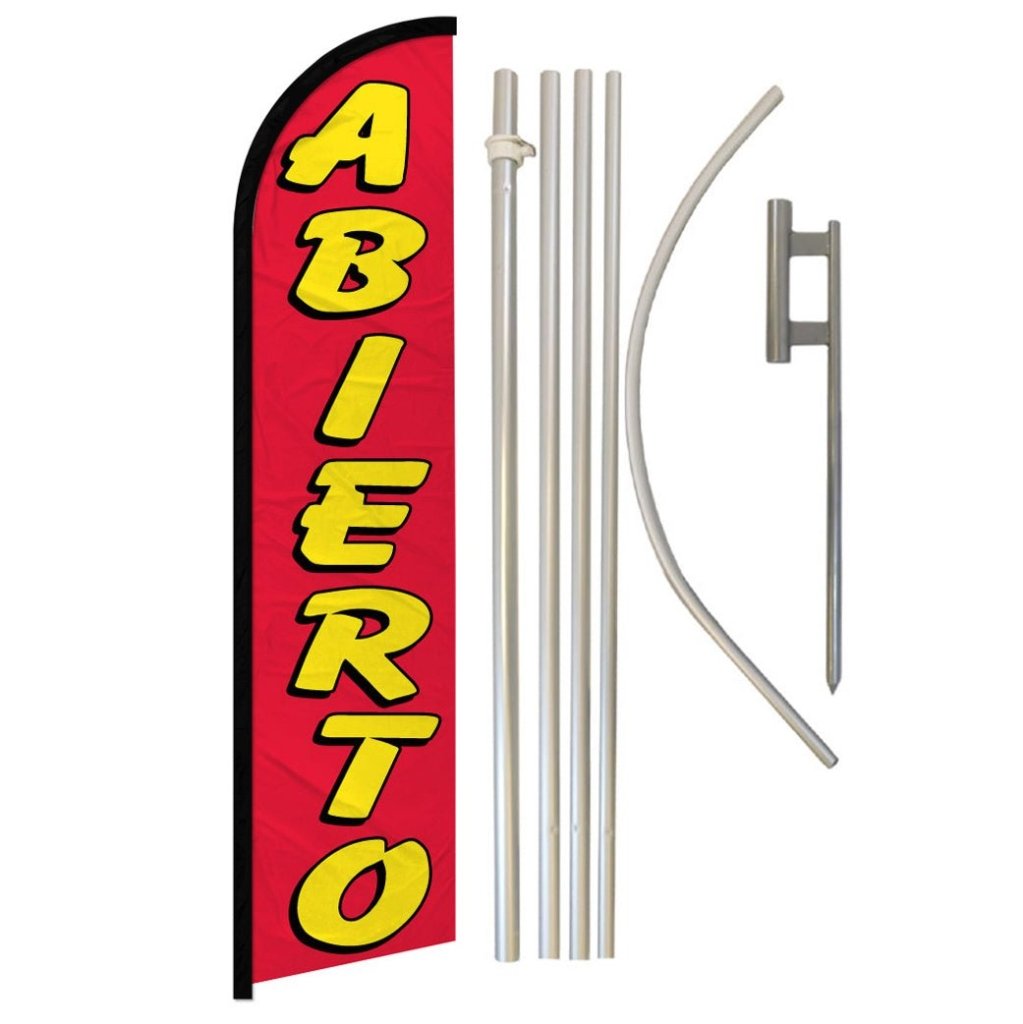 Abierto Windless Banner Flag & Pole Kit - Flags Importer