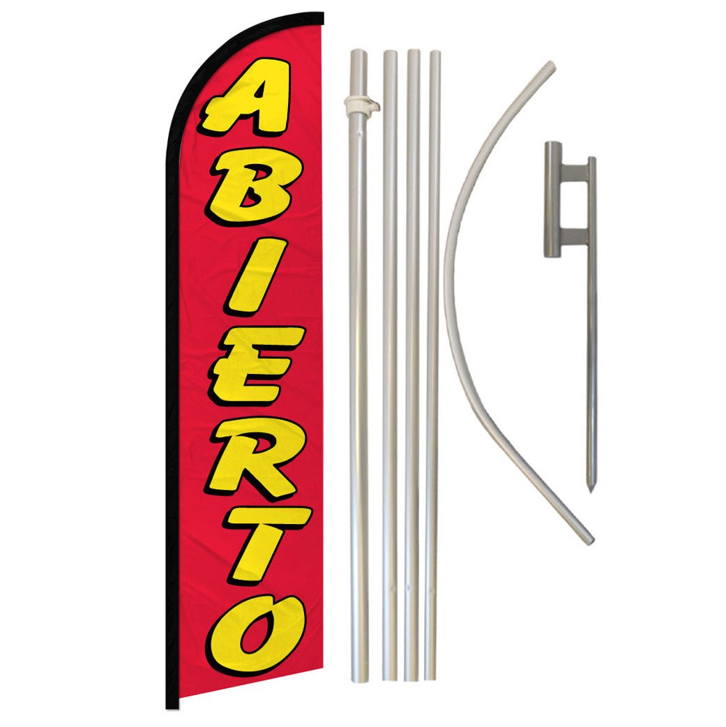 Abierto Windless Banner Flag & Pole Kit - Flags Importer