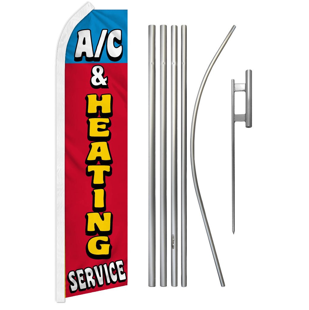 A/C & Heating Services Super Flag & Pole Kit - Flags Importer