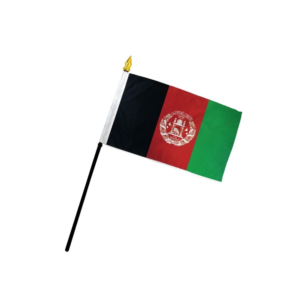 Afghanistan 4x6in Stick Flag - Flags Importer