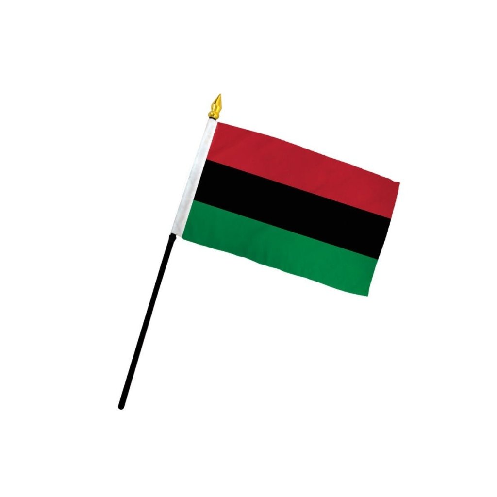 Afro American 4x6in Stick Flag - Flags Importer