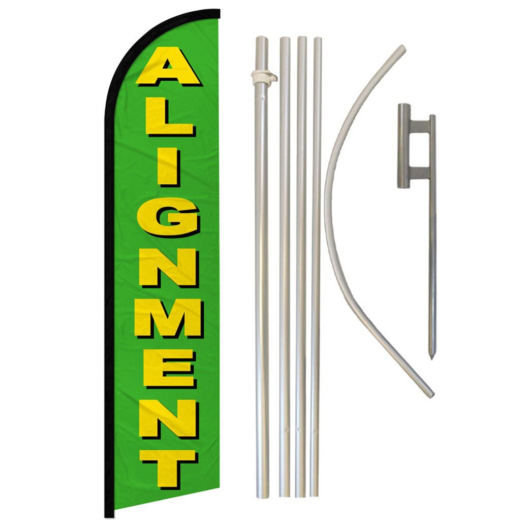 Alignment (Green) Windless Banner Flag & Pole Kit - Flags Importer