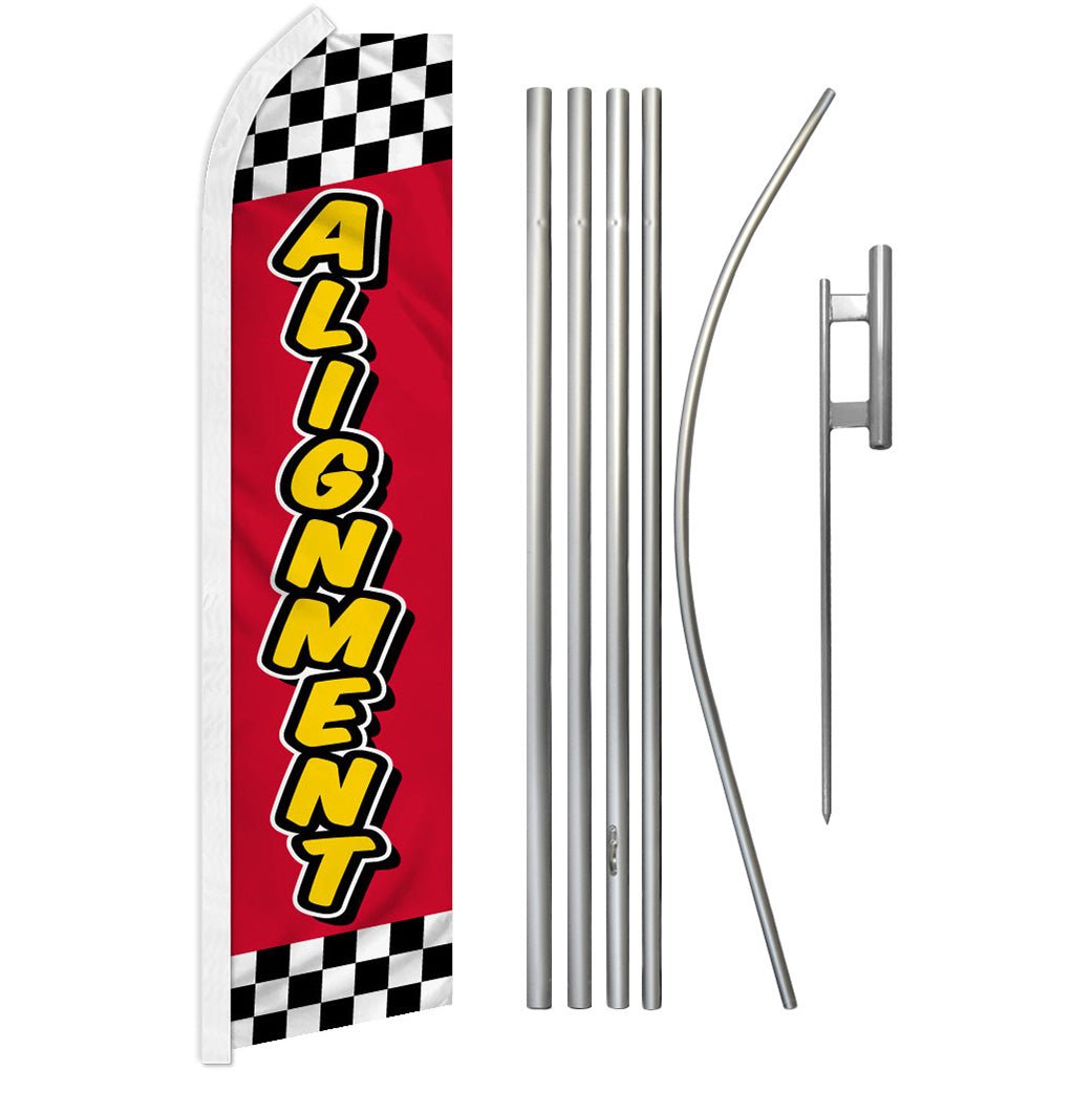 Alignment (Red Checkered) Super Flag & Pole Kit - Flags Importer