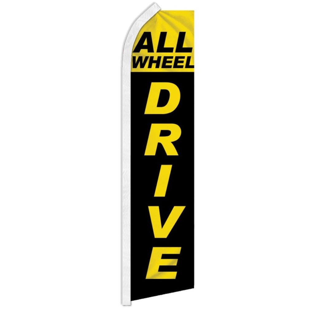 All Wheel Drive (Black & Yellow) Super Flag - Flags Importer