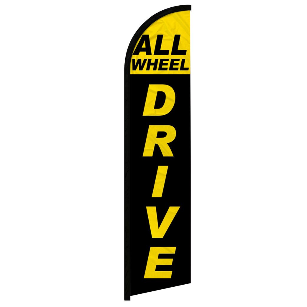 All Wheel Drive (Black & Yellow) Windless Banner Flag - Flags Importer