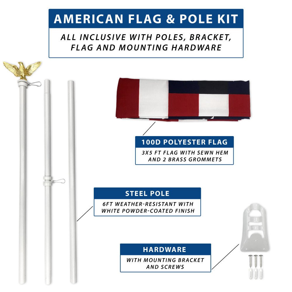 American Flag and Flag Pole Kit - Flags Importer