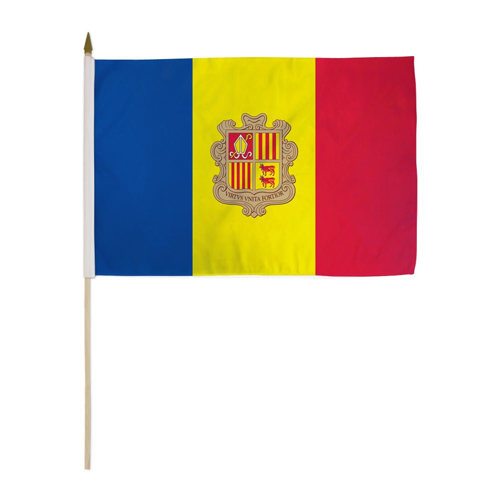 Andorra 12x18in Stick Flag - Flags Importer