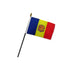 Andorra 4x6in Stick Flag - Flags Importer