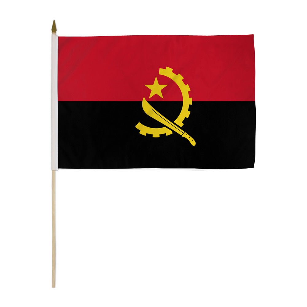 Angola 12x18in Stick Flag - Flags Importer