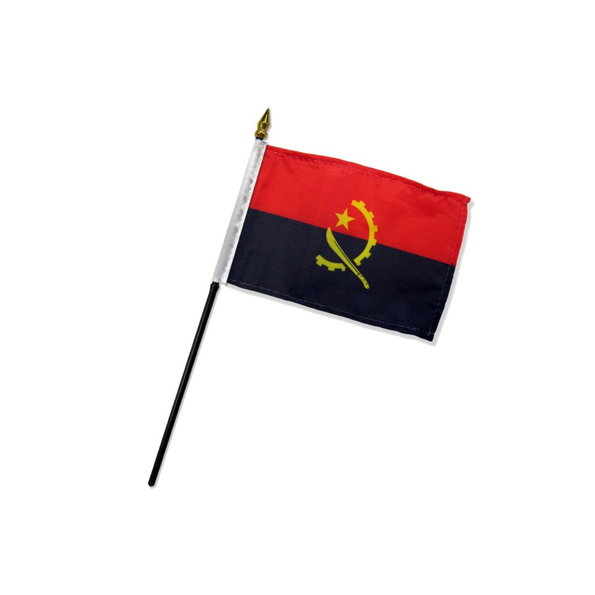 Angola 4x6in Stick Flag - Flags Importer