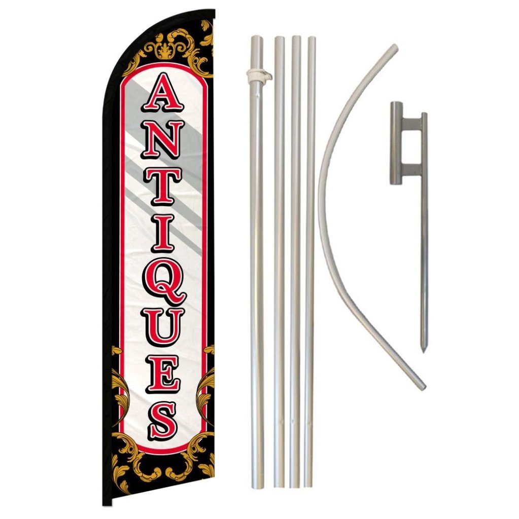 Antiques (Mirror) Windless Banner Flag & Pole Kit - Flags Importer