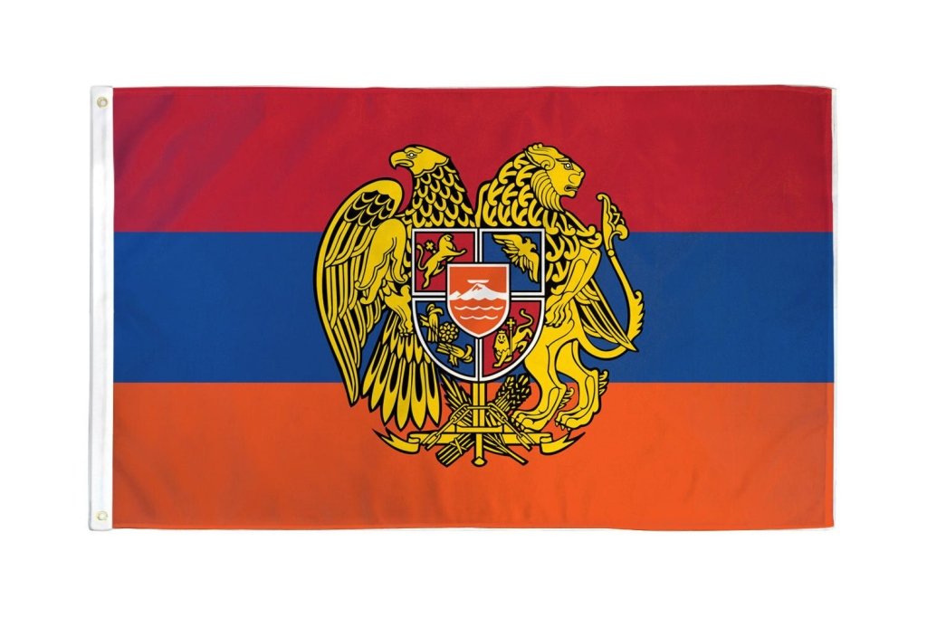 Armenia (Coat of Arms) Flag 3x5ft Poly - Flags Importer