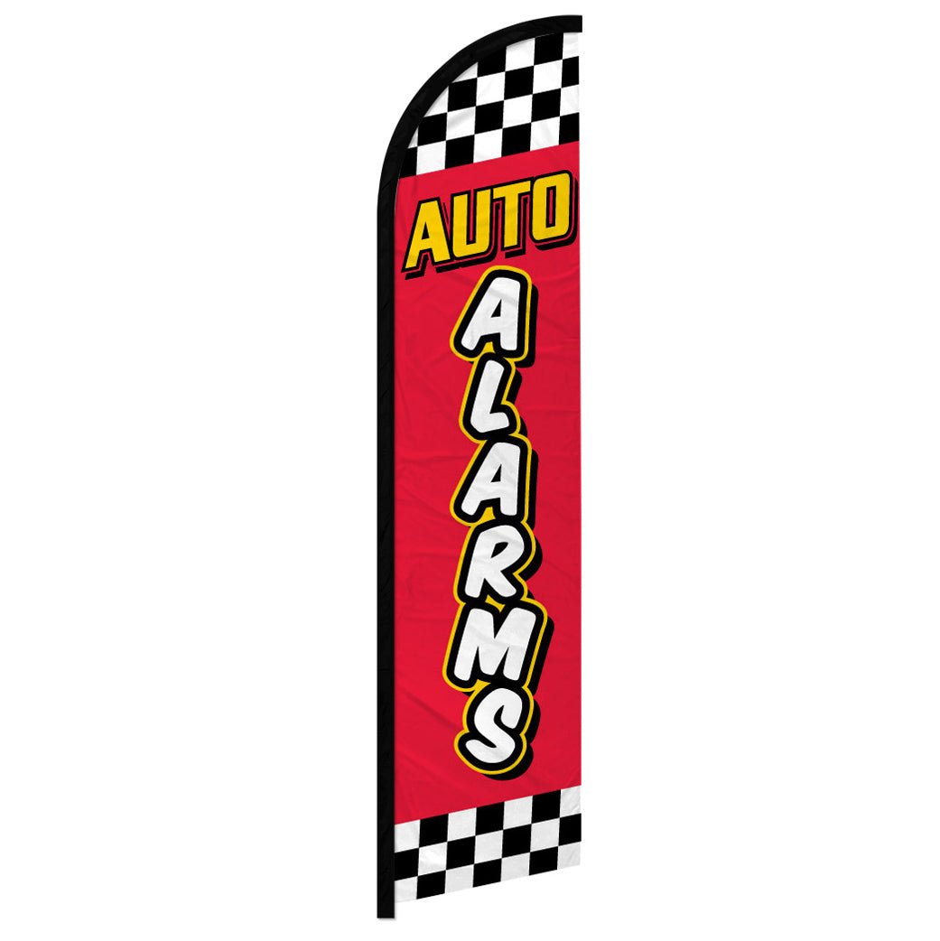 Auto Alarms (Red Checkered) Windless Banner Flag - Flags Importer