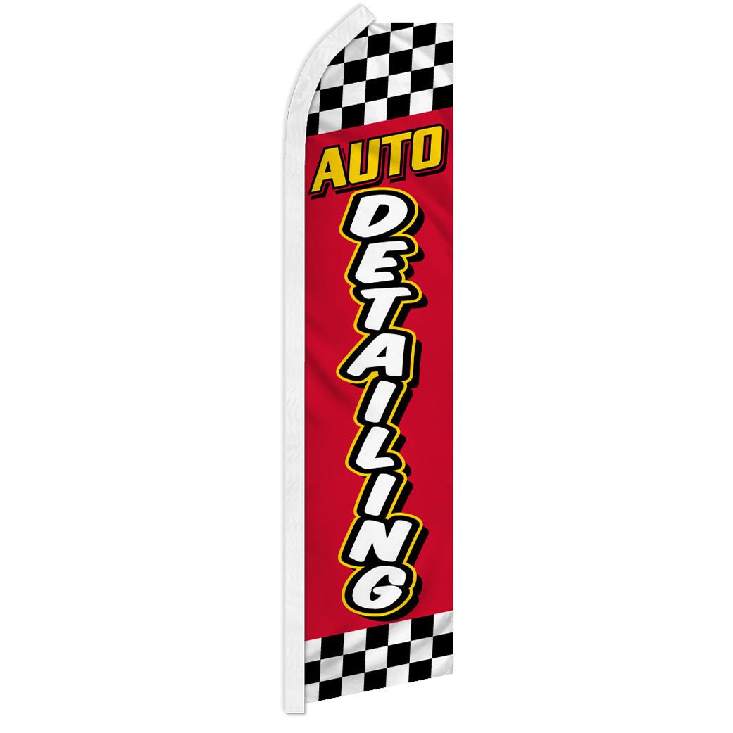 Auto Detailing (Red Checkered) Super Flag - Flags Importer