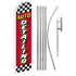 Auto Detailing (Red Checkered) Super Flag & Pole Kit - Flags Importer