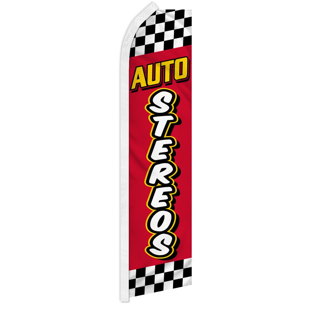 Auto Stereos (Red Checkered) Super Flag - Flags Importer