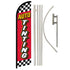 Auto Tinting (Red Checkered) Windless Banner Flag & Pole Kit - Flags Importer