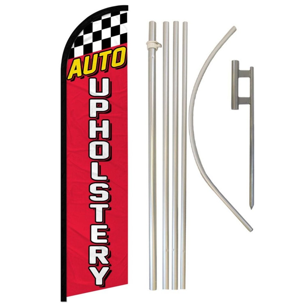 Auto Upholstery Windless Banner Flag & Pole Kit - Flags Importer