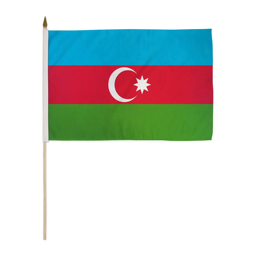 Azerbaijan 12x18in Stick Flag - Flags Importer