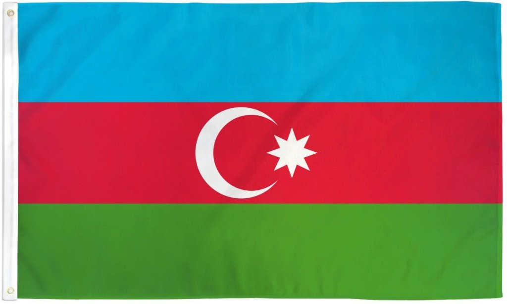 Azerbaijan Flag 3x5ft Poly - Flags Importer