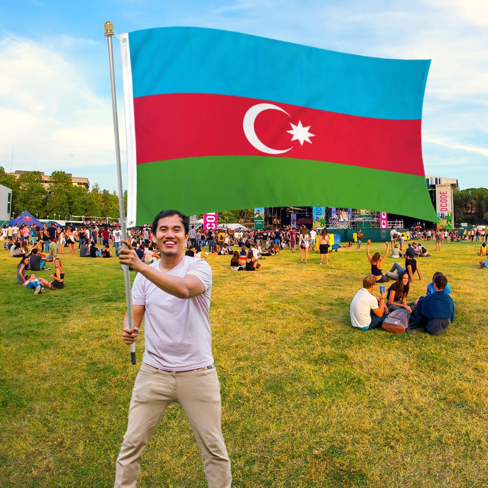 Azerbaijan Flag 3x5ft Poly - Flags Importer