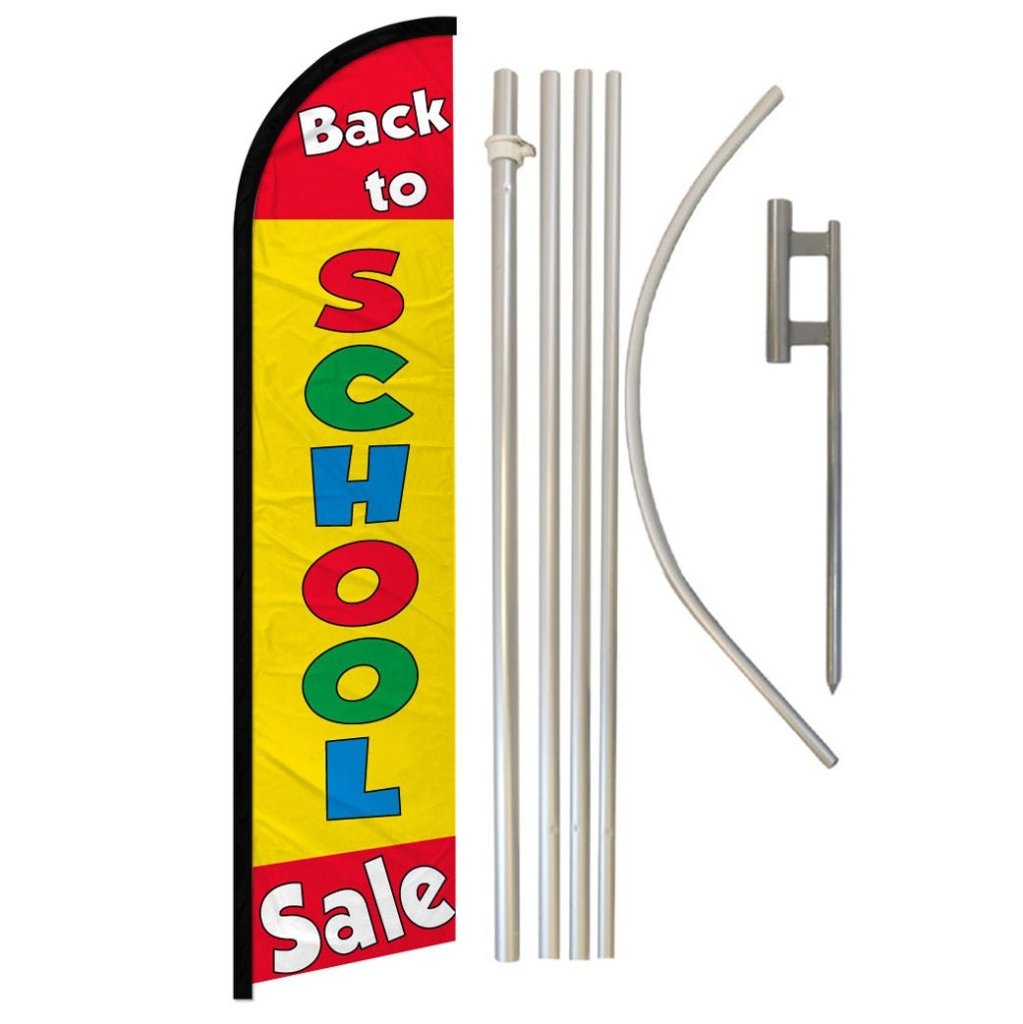 Back to School Sale Windless Banner Flag & Pole Kit - Flags Importer