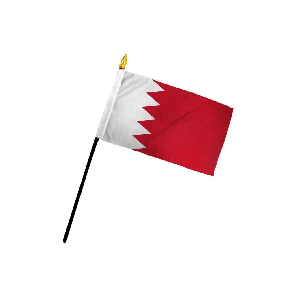 Bahrain 4x6in Stick Flag - Flags Importer