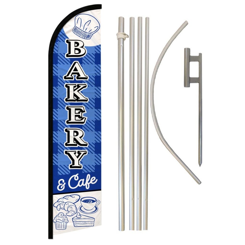 Bakery & Cafe Windless Banner Flag & Pole Kit - Flags Importer