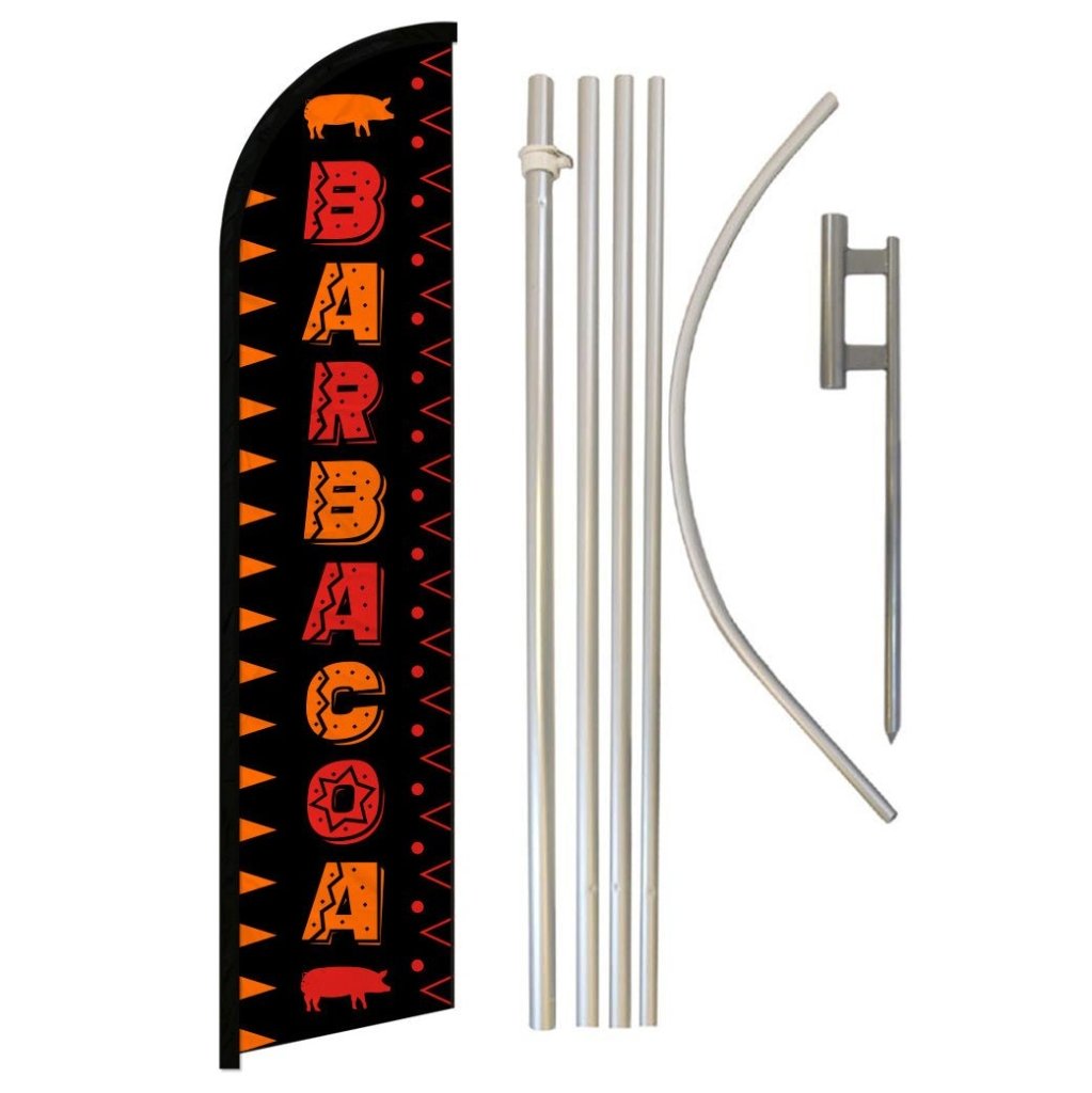 Barbacoa Windless Banner Flag & Pole Kit - Flags Importer