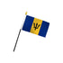 Barbados 4x6in Stick Flag - Flags Importer