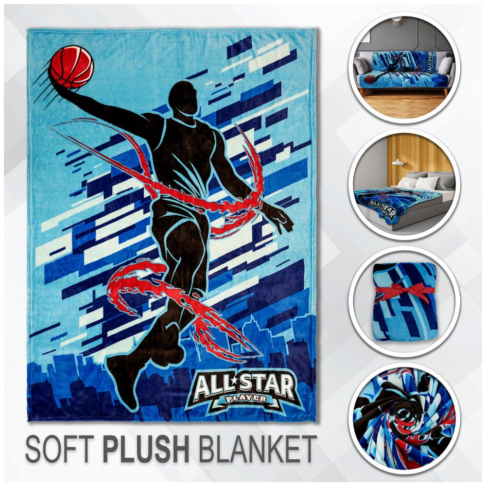 Basketball All Star Soft Plush 50x60in Blanket - Flags Importer