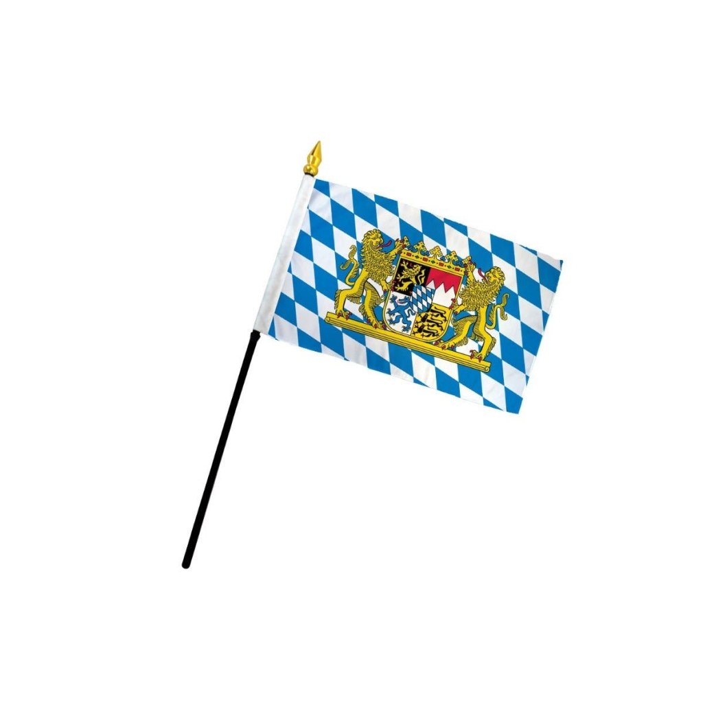 Bavaria (Lion) 4x6in Stick Flag - Flags Importer