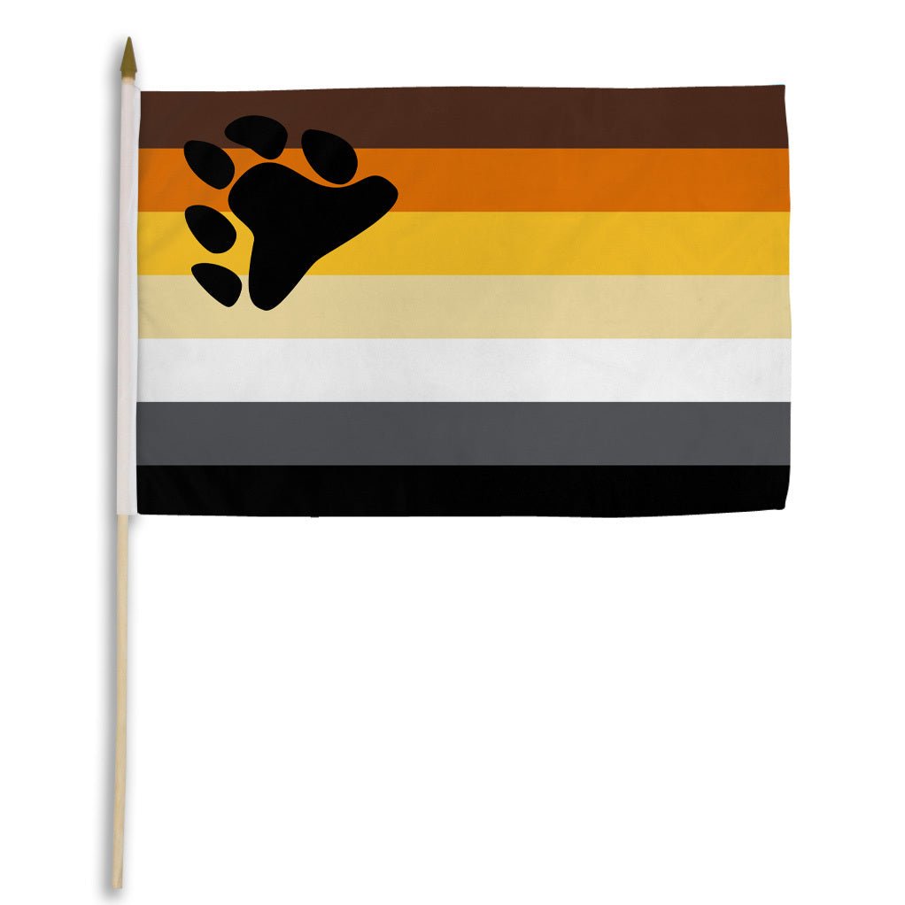 Bear Pride 12x18in Stick Flag - Flags Importer