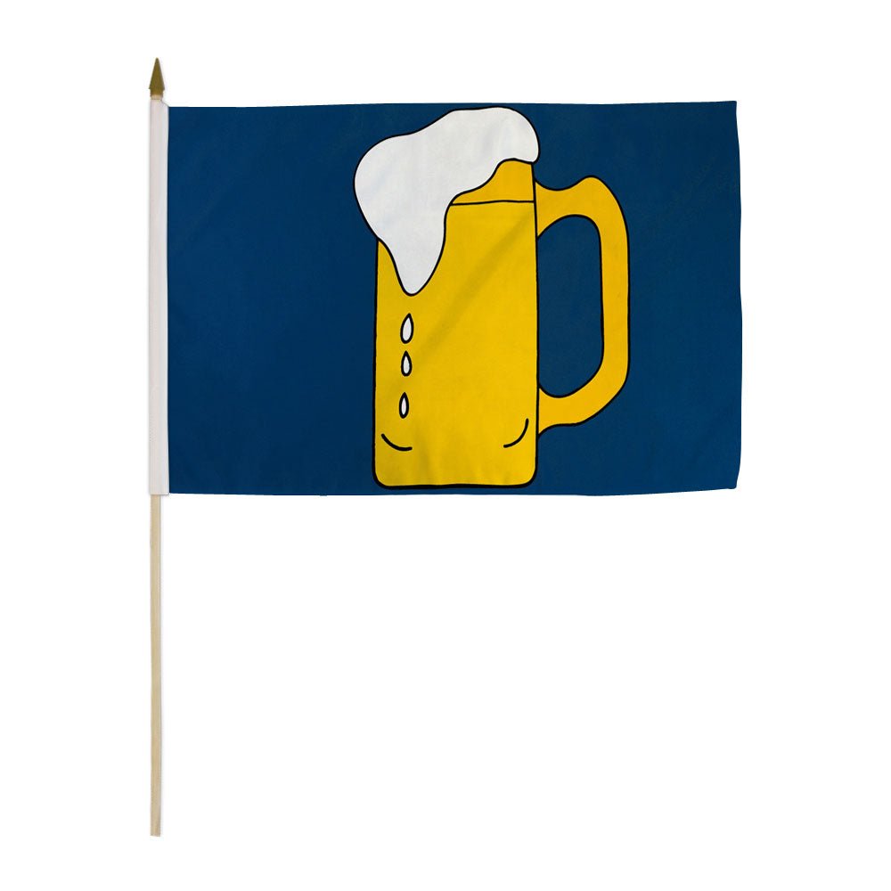 Beer Mug Blue 12x18in Stick Flag - Flags Importer