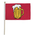 Beer Mug Red 12x18in Stick Flag - Flags Importer