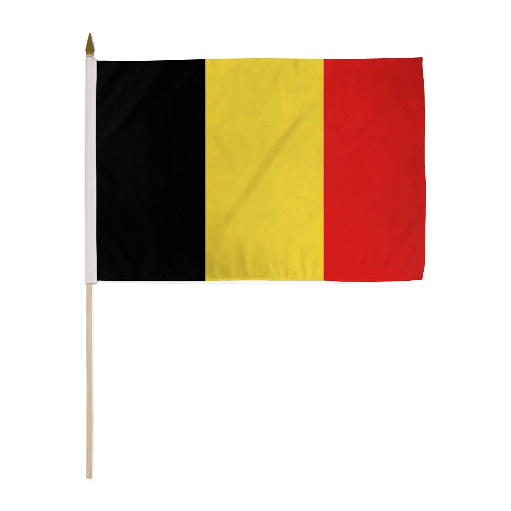 Belgium 12x18in Stick Flag - Flags Importer