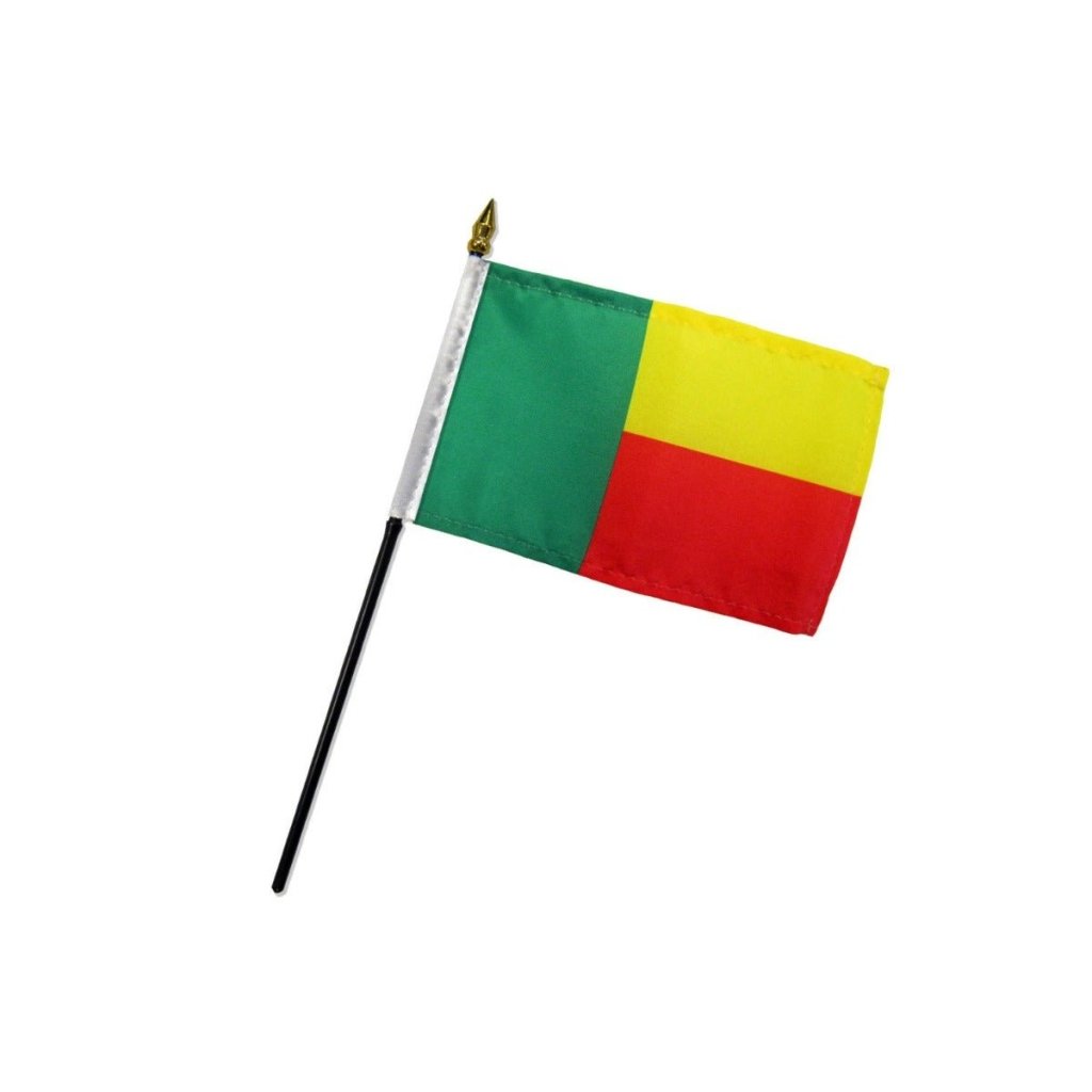 Benin 4x6in Stick Flag - Flags Importer