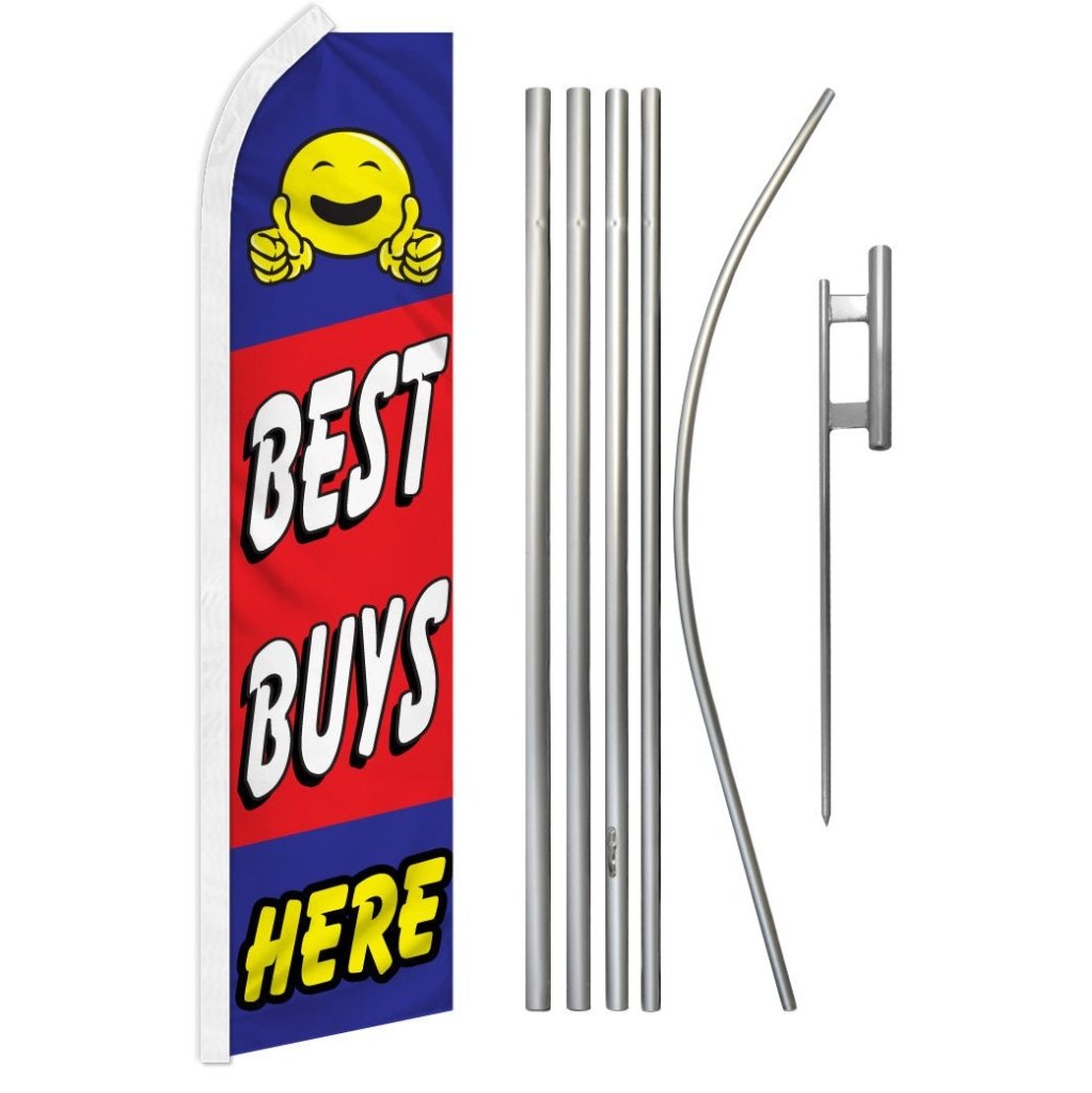 Best Buys Here Super Flag & Pole Kit - Flags Importer