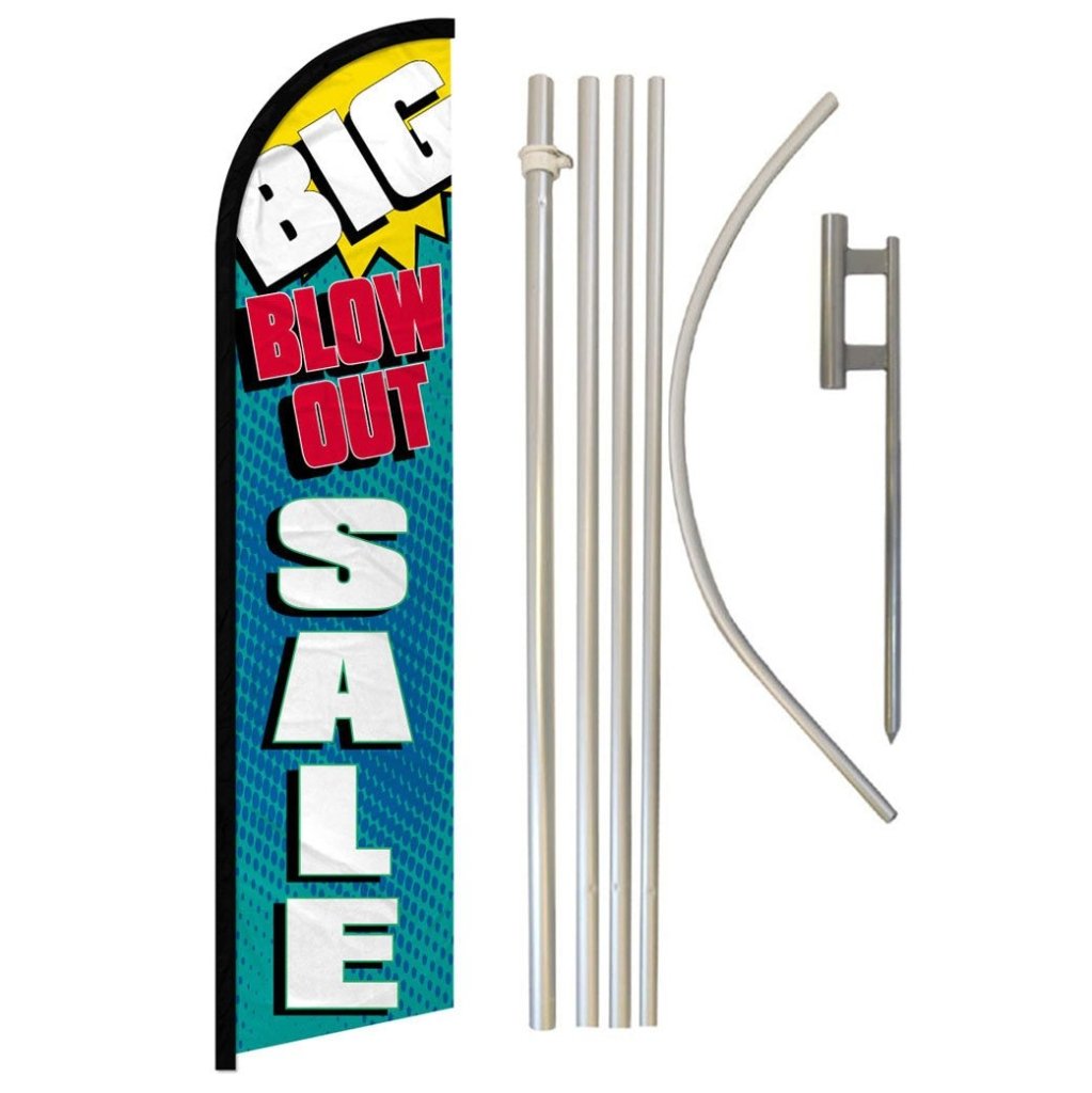 Big Blow - Out Sale Windless Banner Flag & Pole Kit - Flags Importer