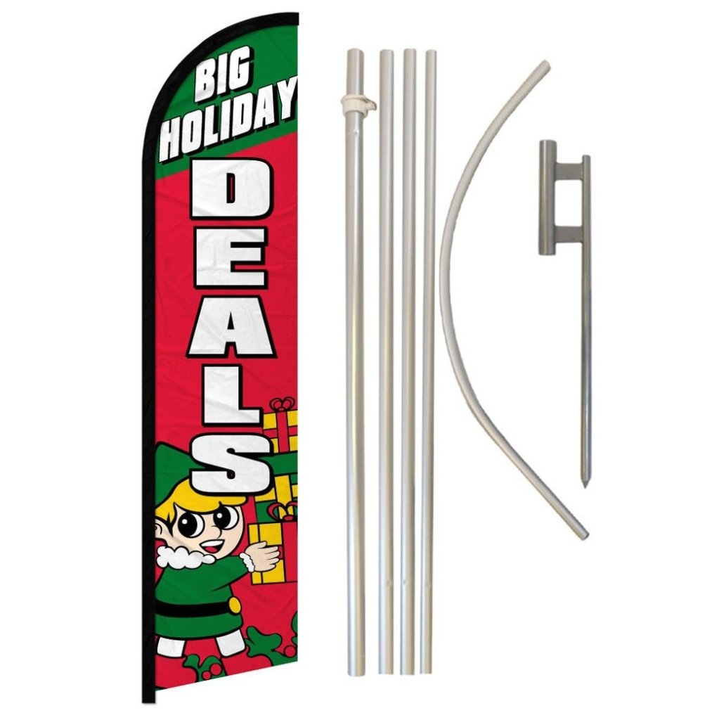 Big Holiday Deals Windless Banner Flag & Pole Kit - Flags Importer