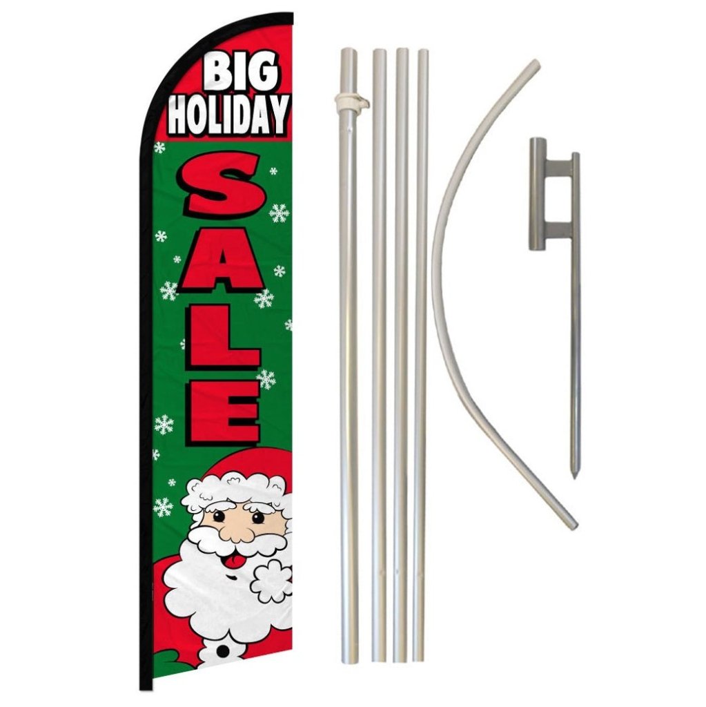 Big Holiday Sale Windless Banner Flag & Pole Kit - Flags Importer