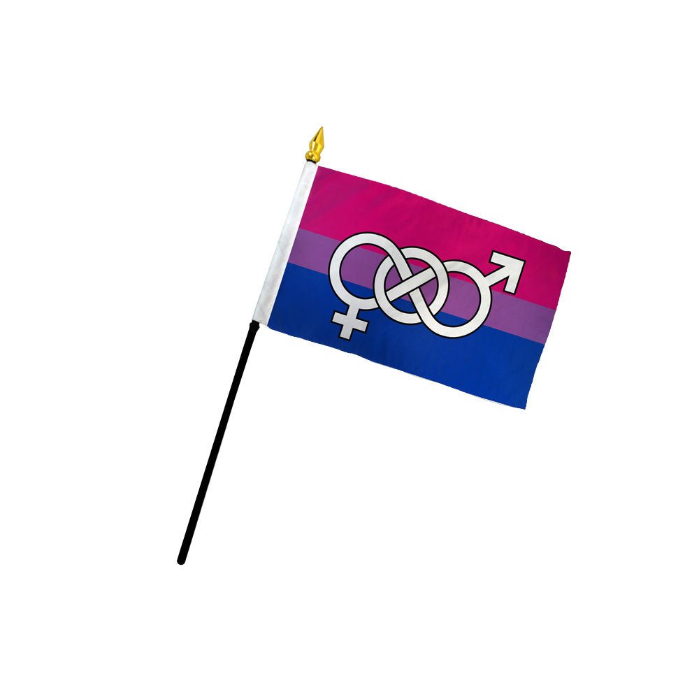 Bisexual (Symbol) 4x6in Stick Flag - Flags Importer