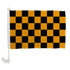 Black & Gold Checkered Single - Sided Car Flag - Flags Importer