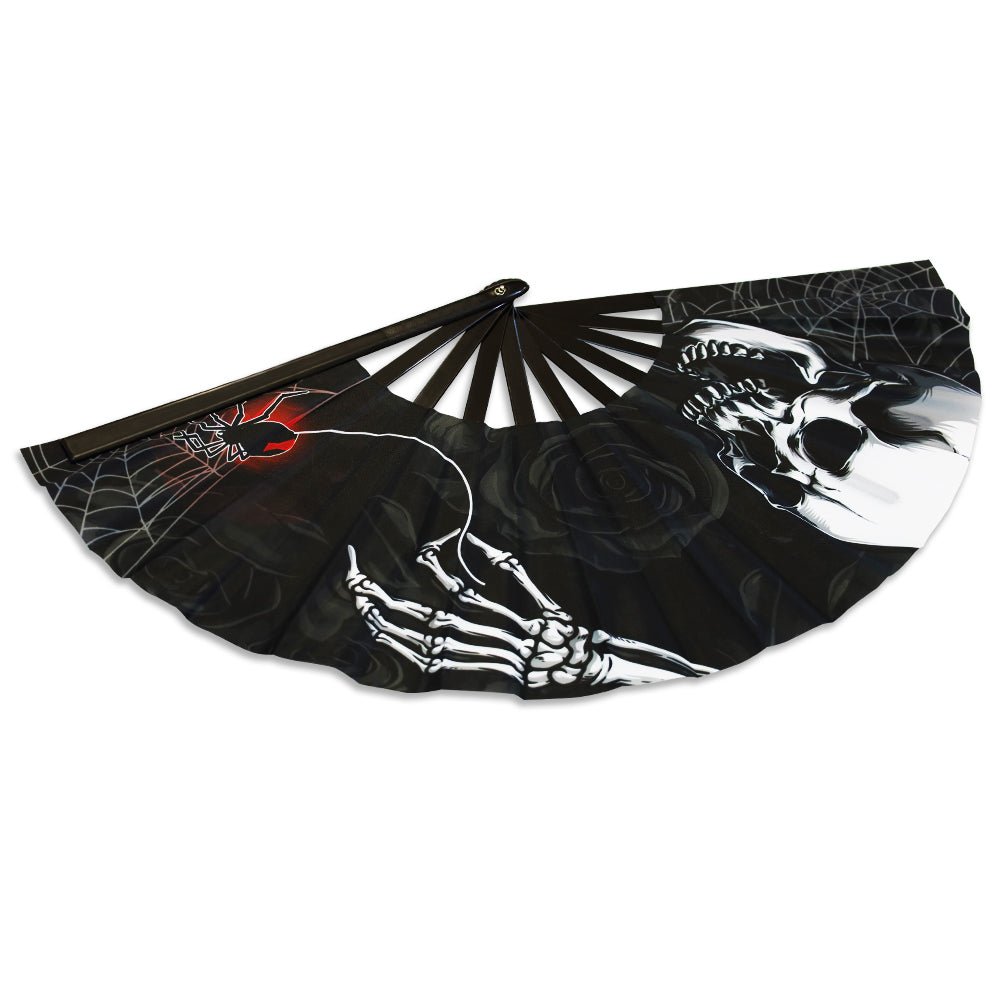 Black Rose X - Large Hand Fan - Flags Importer