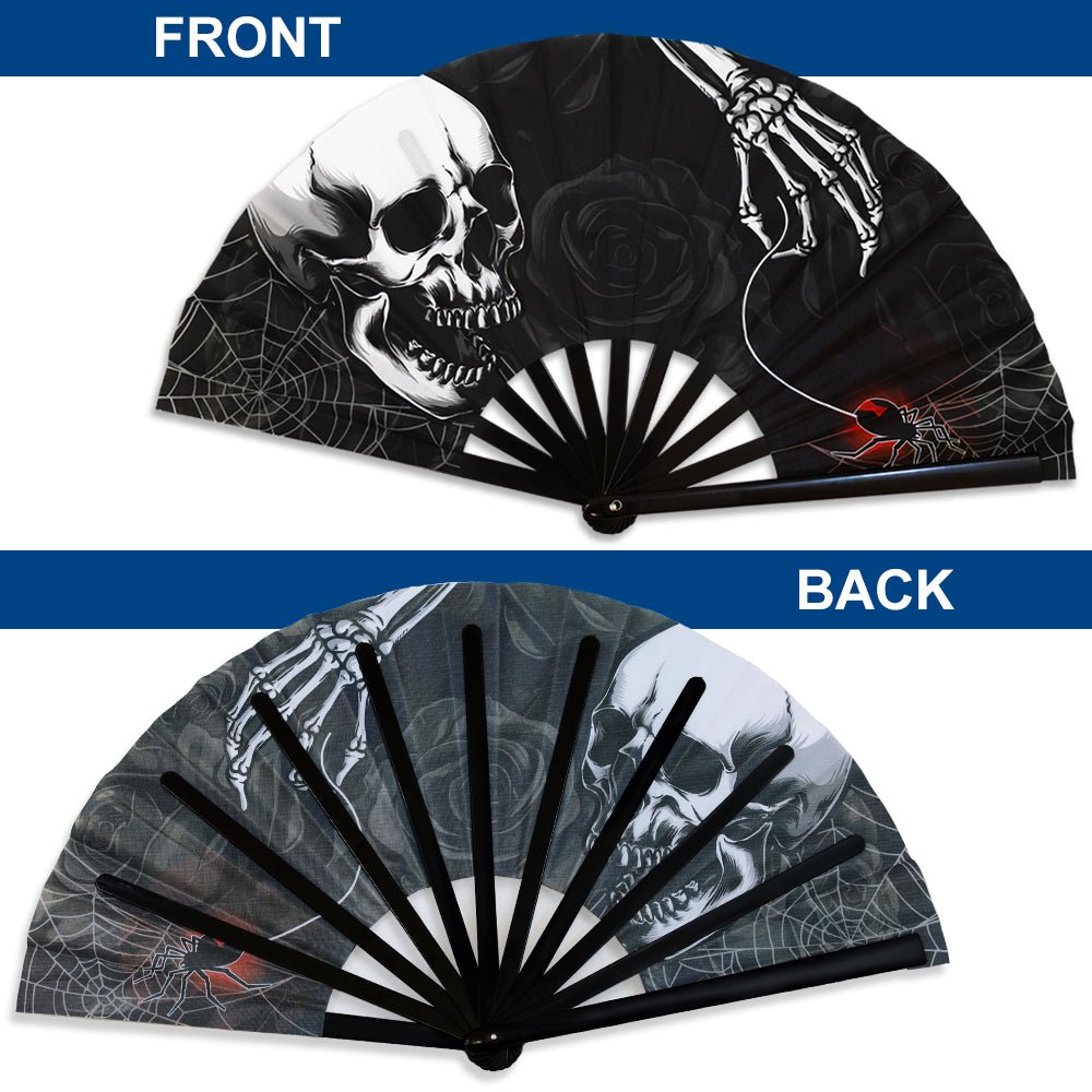 Black Rose X - Large Hand Fan - Flags Importer